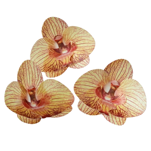 KWIATY NA TORT storczyk waflowy ORCHIDEA dekoracje URODZINY ozdoby 3szt